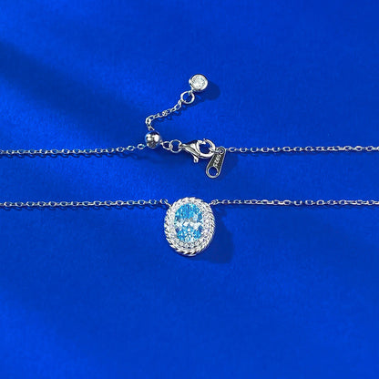 Ricady Jewel S925 Silver Necklace - 1.5ct Sky Blue Pendant, Adjustable Chain