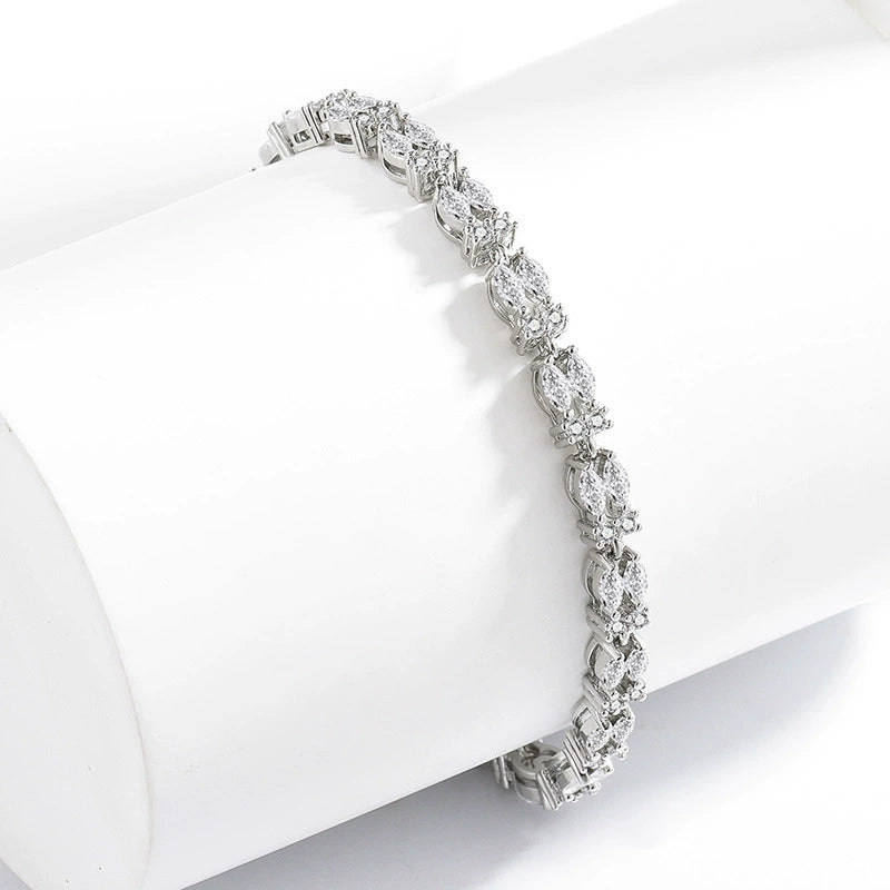 Luxury Crystal Zircon Bracelet for Women - Dainty Sparkly Daily Wear Jewelry