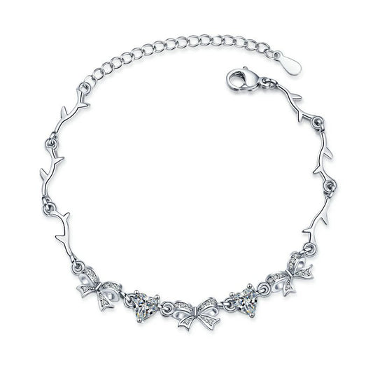 Bow Vine Chain Bracelet in Sterling Silver for Women — Everyday Sweet
