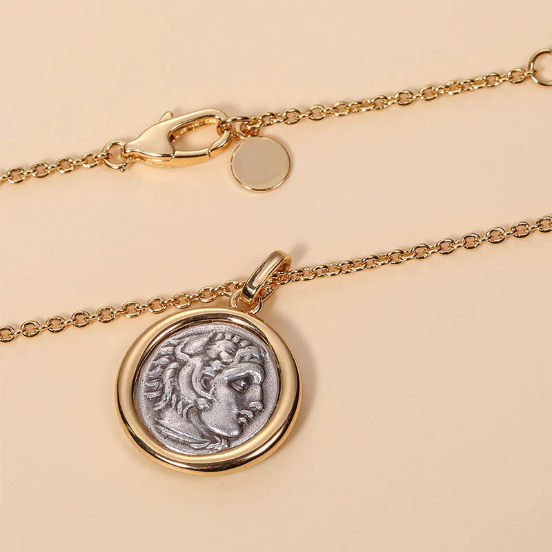 Hercules Ancient Coin Pendant Necklace in 925 Sterling Silver