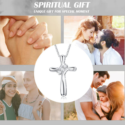 Punk & Elegant S925 Silver Wrapped Heart Cross Necklace - Unisex Choker