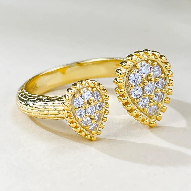 Bohemian Style Simulated Diamond Teardrop Ring - Wedding/Ins Fashion for Women