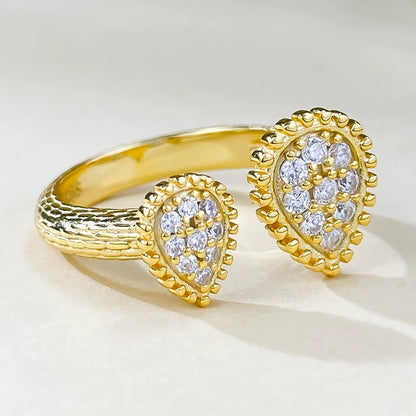 Bohemian Style Simulated Diamond Teardrop Ring - Wedding/Ins Fashion for Women