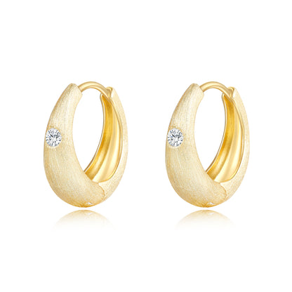 S925 Sterling Silver Moissanite Earrings - Minimalist拉丝Ear Cuffs for Women