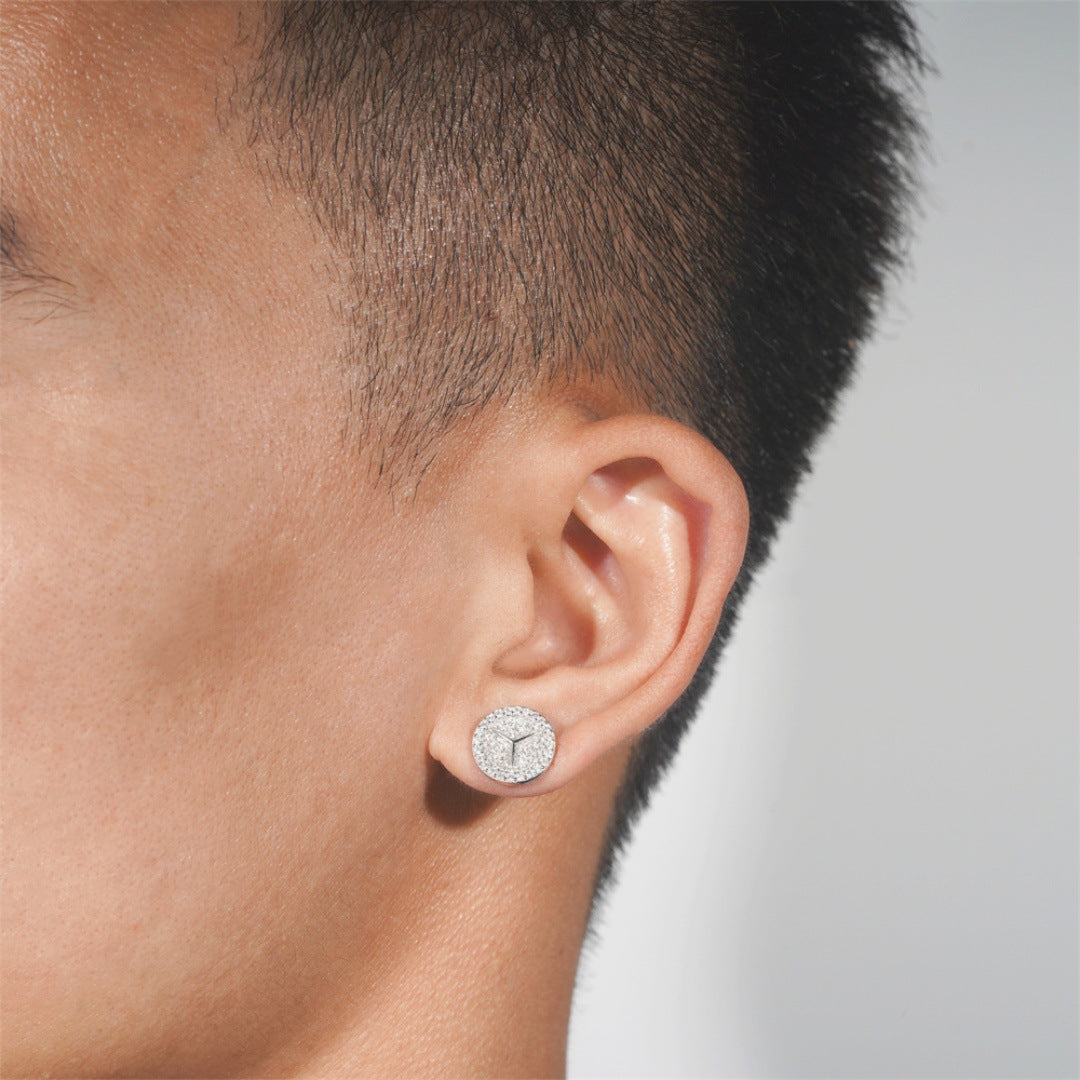 Sleek Mercedes Earrings 925 Silver 12mm VVS Moissanite