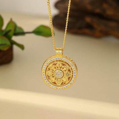 Copper Cross Pendant Necklace - Fashion Office Lady Style