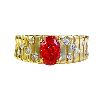 Fanta Orange Ice-Cut S925 Silver Ring - Elegant Women's Jewelry