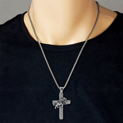 Black Lion Pendant Necklace - Bold Unisex Design