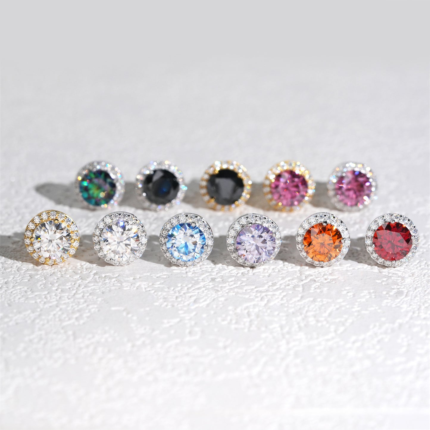 S925 Silver 11mm Round Full Diamond Earrings - Unisex Hip Hop VVS Moissanite Studs