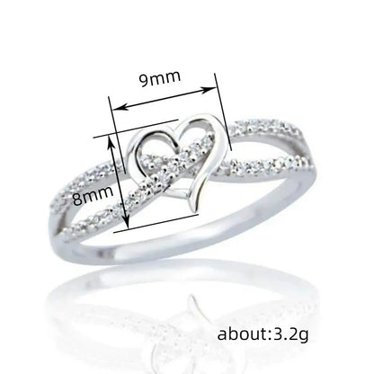 Luxury Micro-Pavé Infinity Heart Ring - Minimalist Design