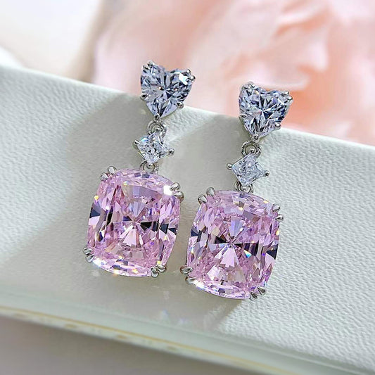 Sparkle & Versatile 11CT High Carbon Diamond Square Earrings