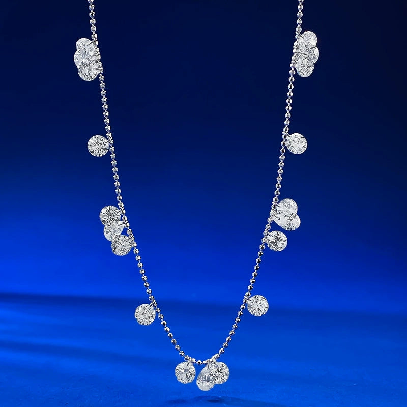 925 Silver Diamond Collar - Starry Sky Irregular Water Drop Style