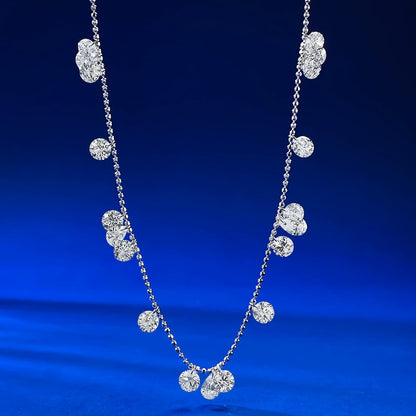 925 Silver Diamond Collar - Starry Sky Irregular Water Drop Style