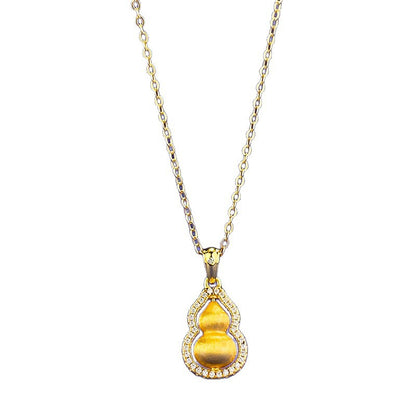 Ricady Jewel 925 Silver Neo-Chinese Necklace | Vintage Wire-Drawn Rotating Gourd Pendant