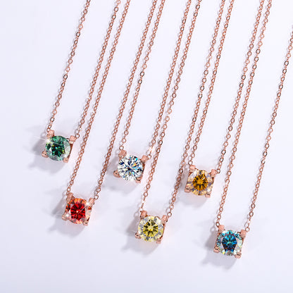 Ricady Jewel 925 Silver Plated PT950 Gold 1CT Moissanite Classic牛头 Pendant Necklace