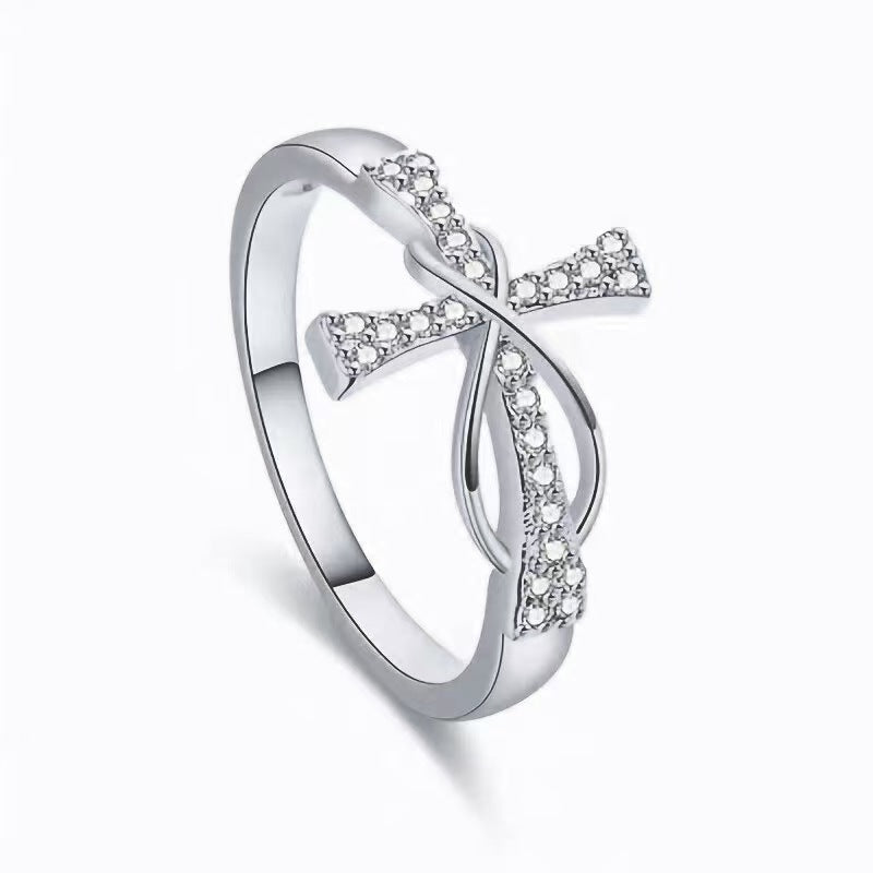 Ricady Jewel Minimalist Mobius Cross Ring - Infinite Love Jewelry Minimalist