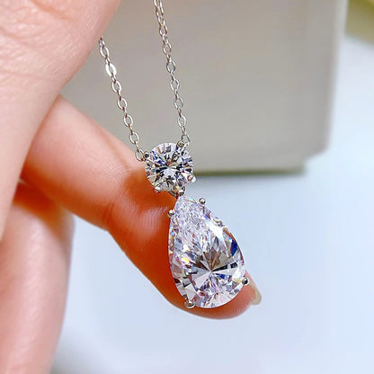 925 Sterling Silver Teardrop Pendant Necklace - Minimalist Luxury INS Style