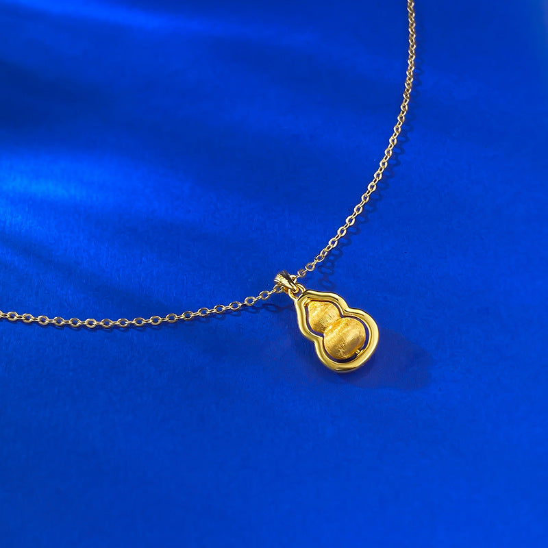 Ricady Jewel 925 Silver Neo-Chinese Necklace | Vintage Wire-Drawn Rotating Gourd Pendant