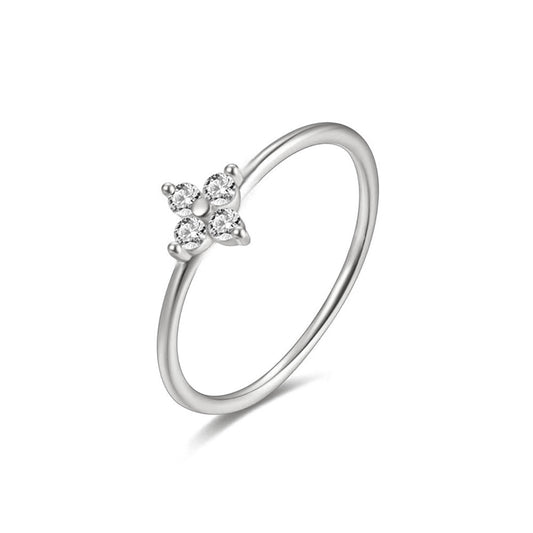 Luxury Style Clover Zircon Ring for Women - Unique Design Fashion Jewelry