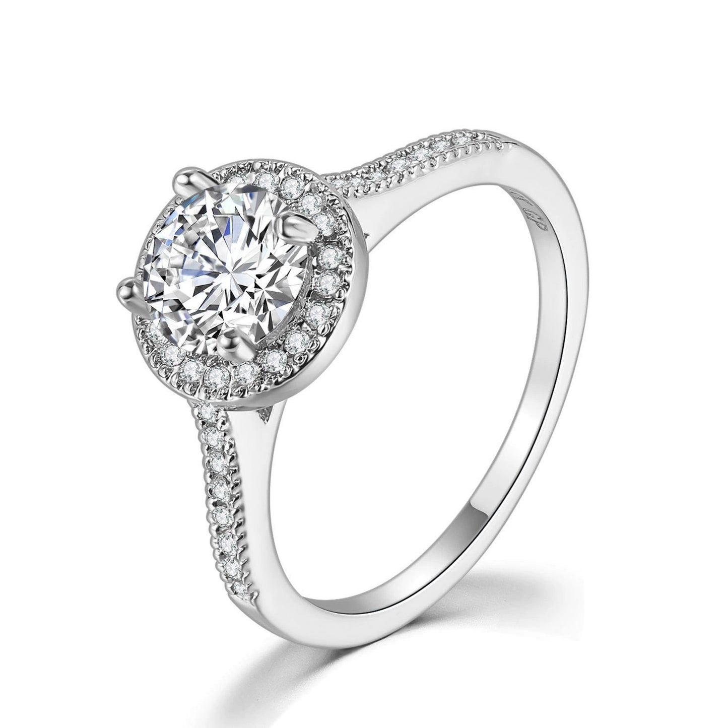 Teardrop Heart Engagement Ring, Luxury Micro-pavé Zircon Proposal Ring for Brides