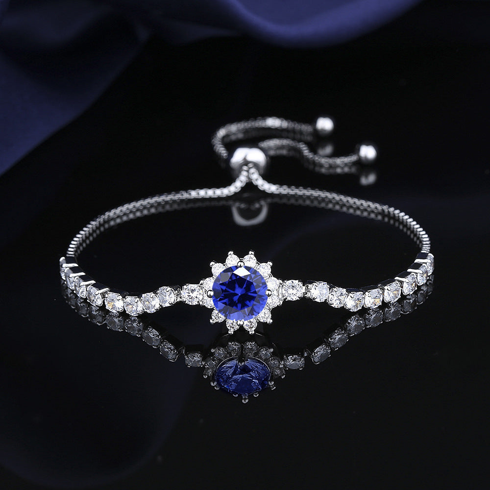 Moissanite Sunflower Bracelet - 2 Carat Sparkling Jewelry