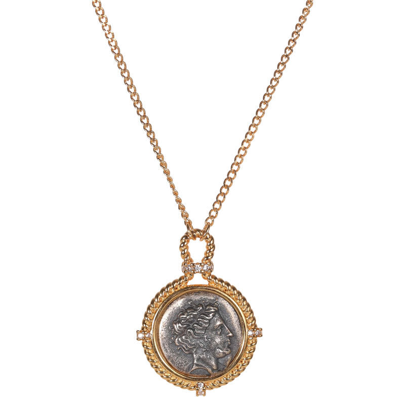 Hera Ancient Coin Pendant Necklace in 925 Sterling Silver