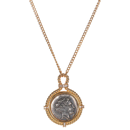 Hera Ancient Coin Pendant Necklace in 925 Sterling Silver