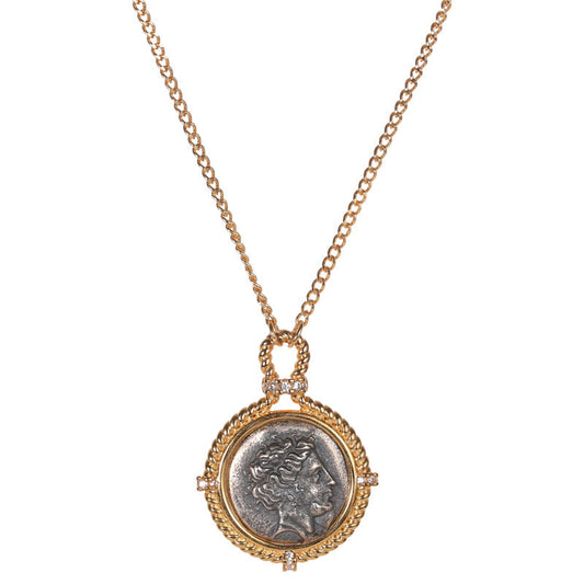 Hera Ancient Coin Pendant Necklace in 925 Sterling Silver
