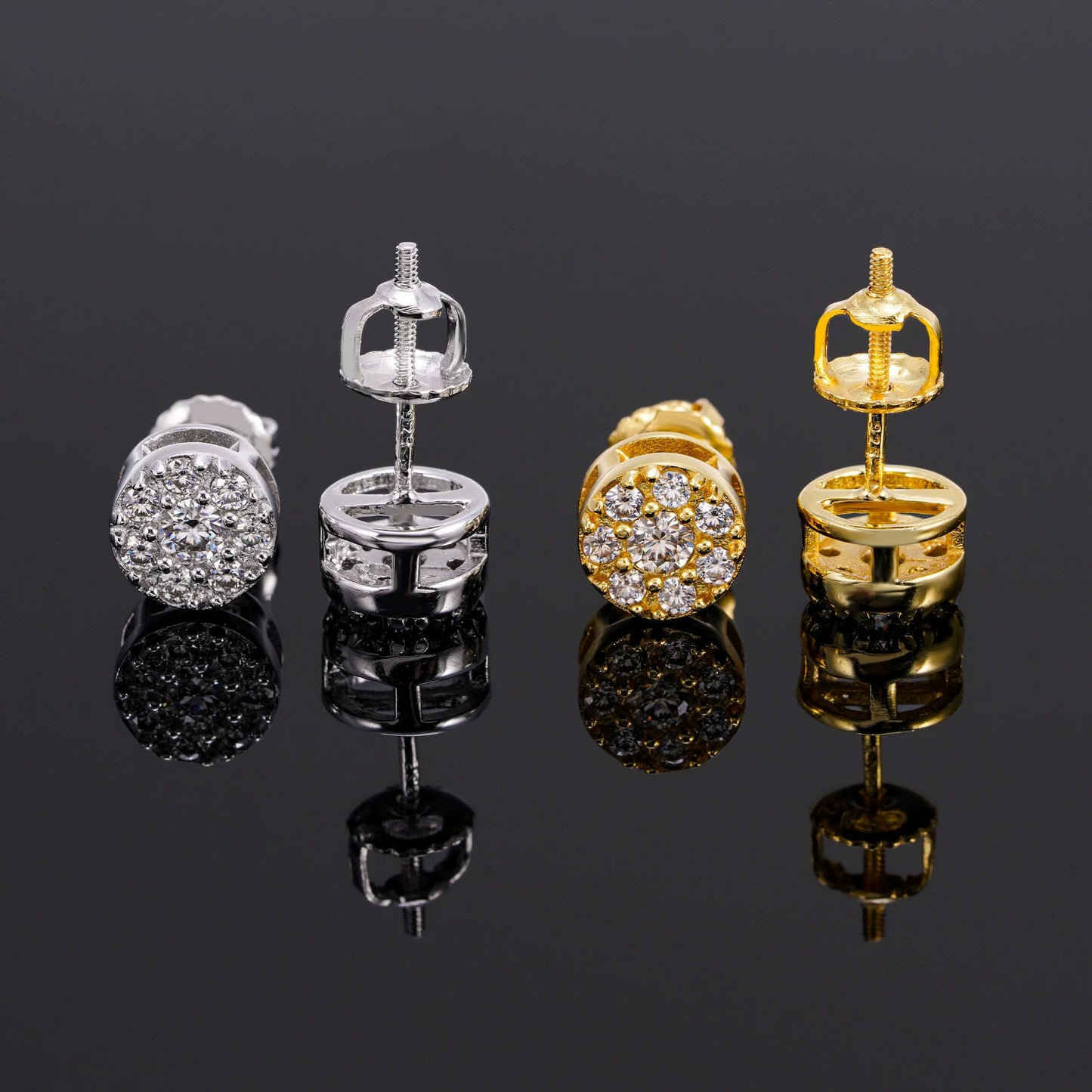 925 Sterling Silver Moissanite Earrings - European & American Style Casual Jewelry In Stock