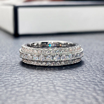 Luxury Pave Diamond Ring - Unisex Statement Design for Proposal & Engagement