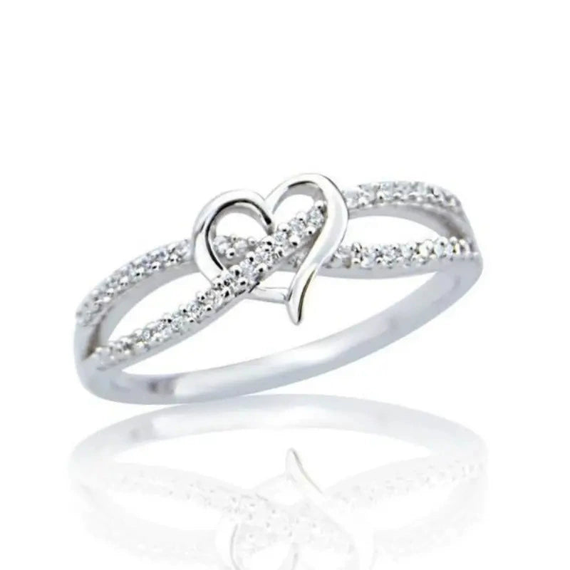Luxury Micro-Pavé Infinity Heart Ring - Minimalist Design