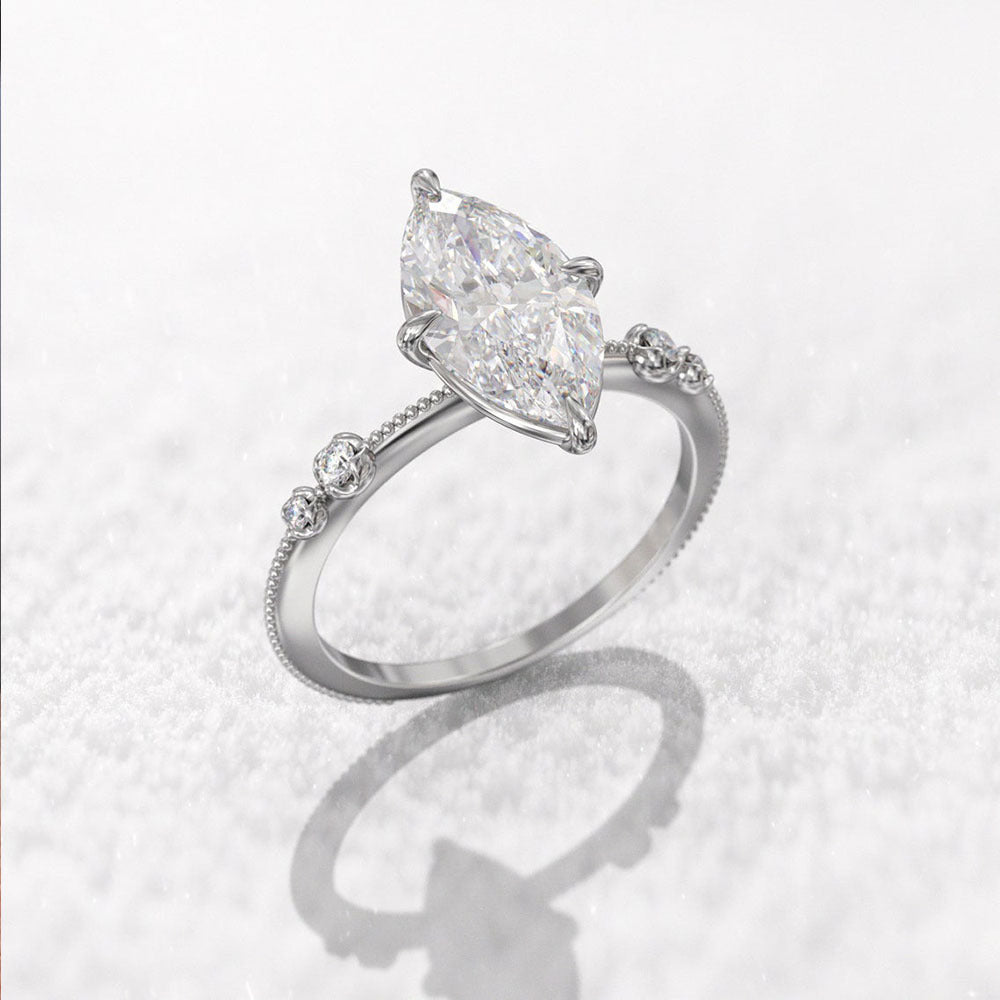 Ricady Jewel Marquise Zircon 4-Prong Ring - Valentine’s Day Gift for Her