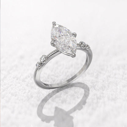 Ricady Jewel Marquise Zircon 4-Prong Ring - Valentine’s Day Gift for Her