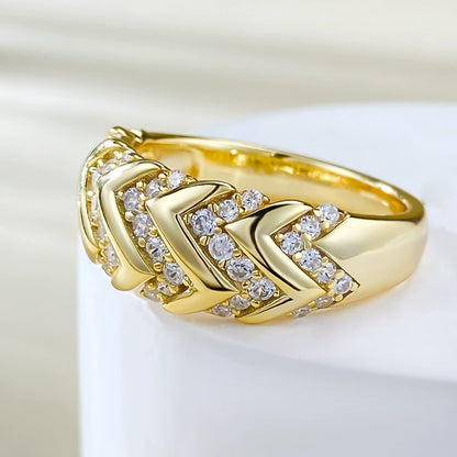 Shimmery Eternity Ring | S925 Silver Gold-Plated Ins Style Romantic Chic Jewelry