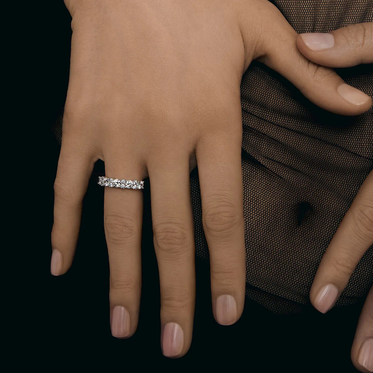 Ricady Jewel Seraphina Ring - 925 Sterling Silver Gold-Plated Open Band with Pear-Cut Stones