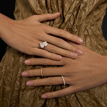 Ricady Jewel Lab Created Diamond Ring, 925 Sterling Silver Gold-Plated - Classic Stackable Design for Women