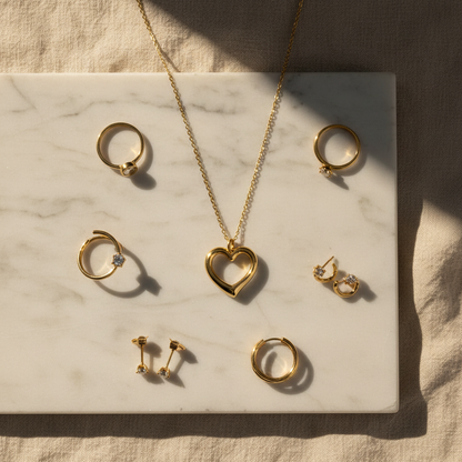 Atmospheric Flat Lay with Jewelry