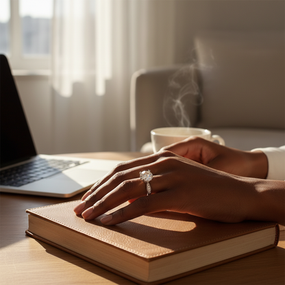 Black model wearing ring