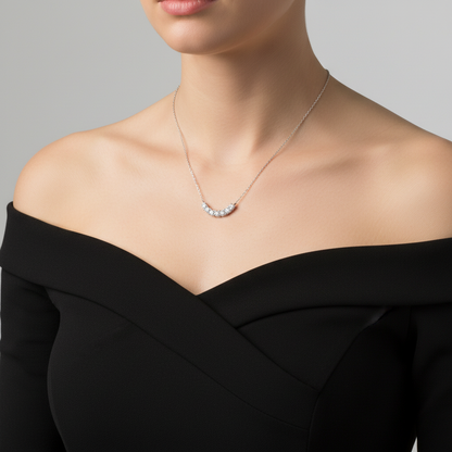 Black off-shoulder model