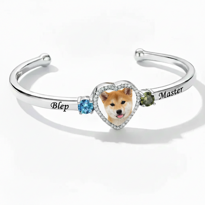 Delicate Heart Locket Bangle — Adjustable Fit, Timeless Sparkle B4007