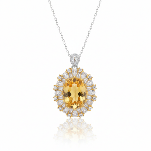 Citrine pendant white background