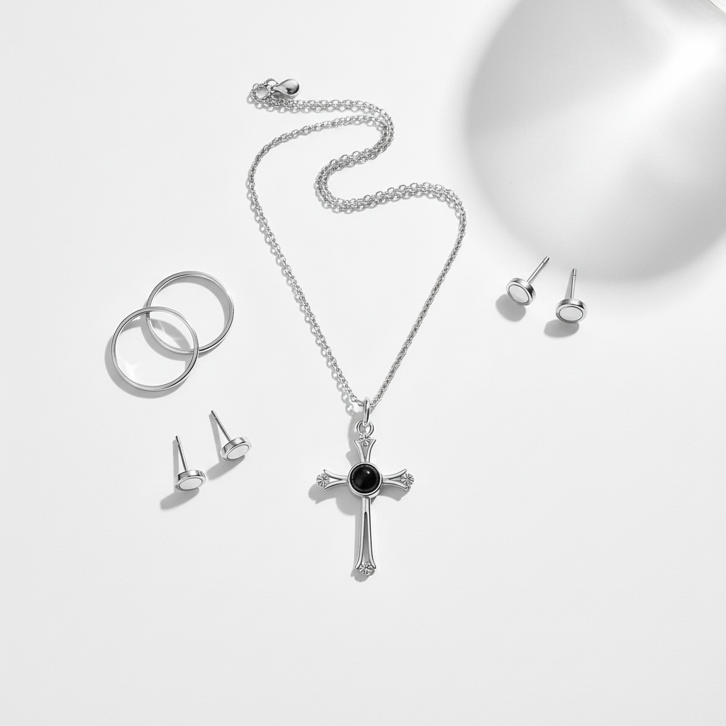 Clean Flat Lay with Jewelry
