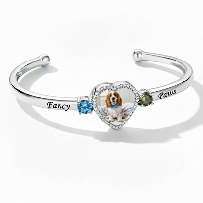 Delicate Heart Locket Bangle — Adjustable Fit, Timeless Sparkle B4004
