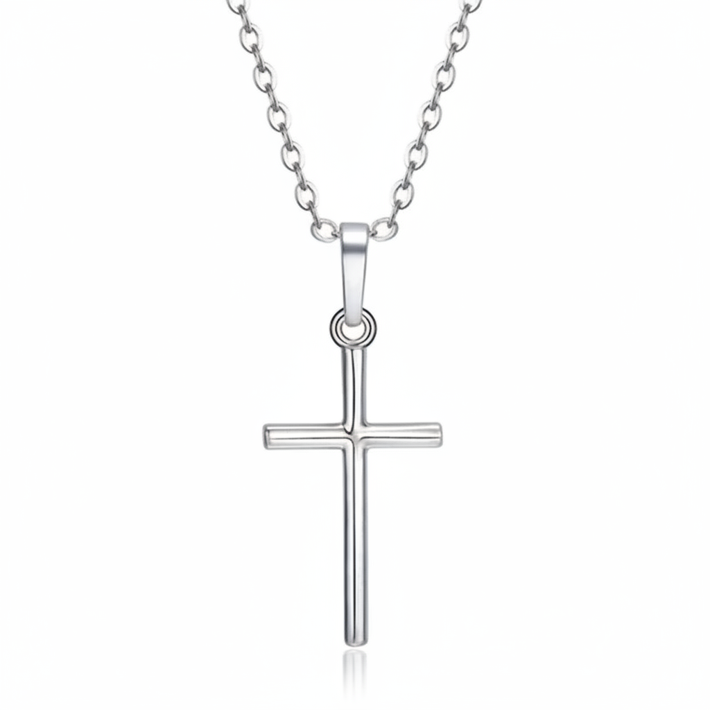 Cross Necklace White Background