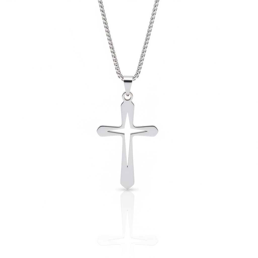 Cross Necklace White Background