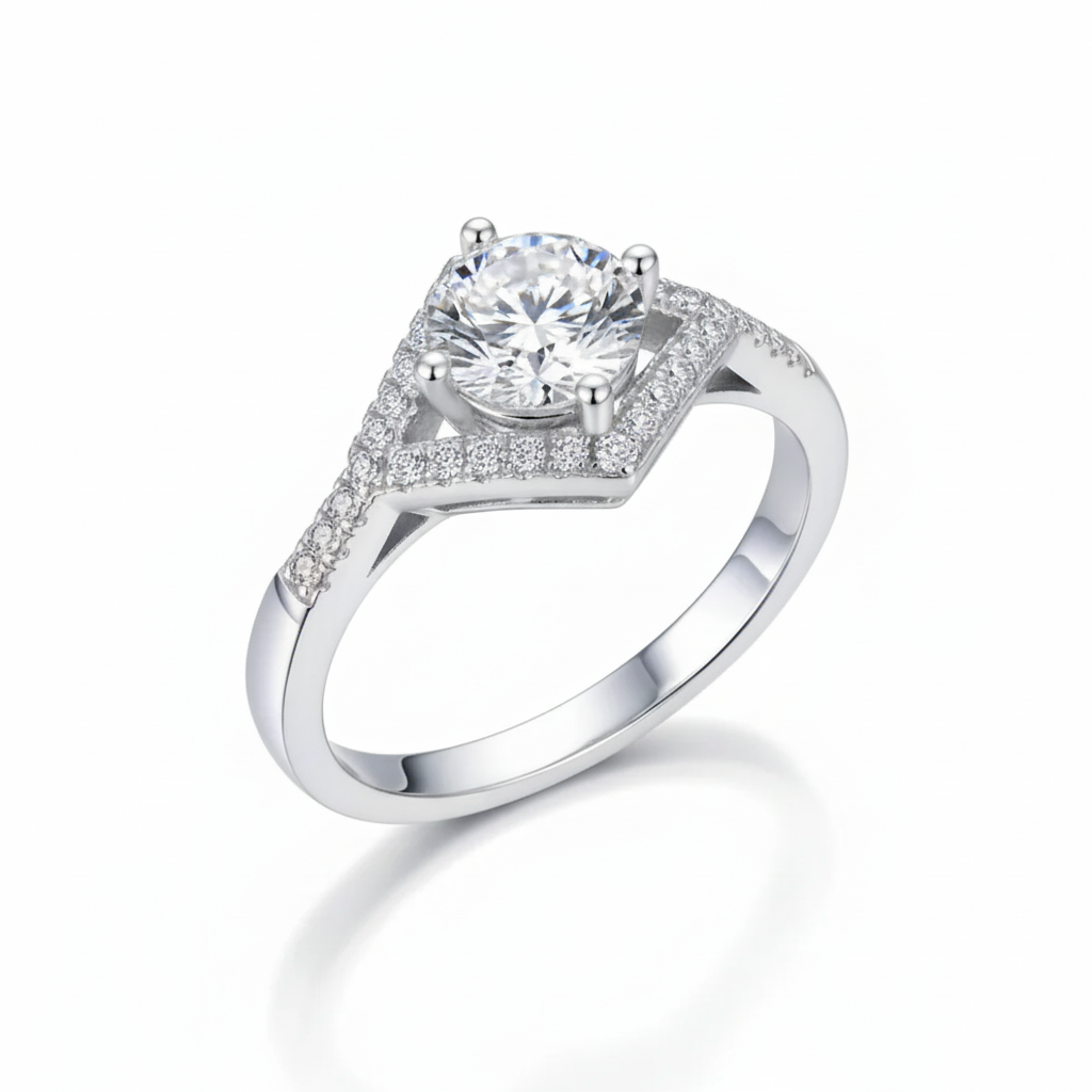 Crown Halo Moissanite Ring - Main Product