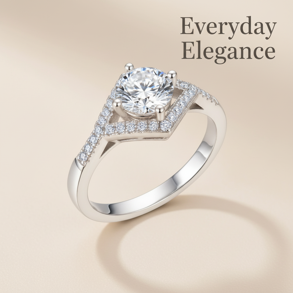 Crown Halo Ring - Everyday Elegance