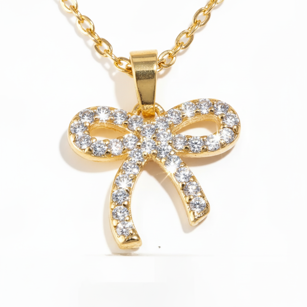 Detail - Bow Pavé and Gold Texture