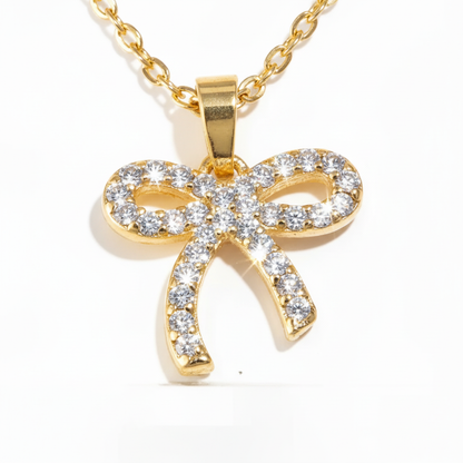 Detail - Bow Pavé and Gold Texture
