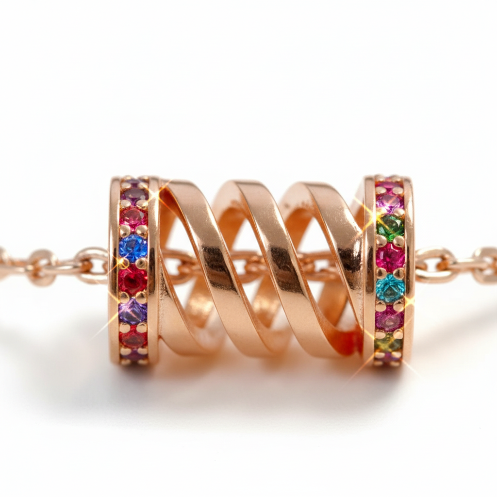 Detail - Rainbow Zirconia Spiral
